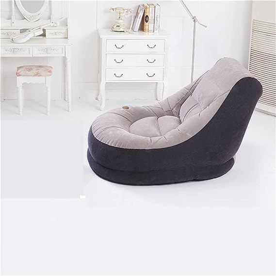 YOGISU Lazy Sofa Flocking Inflatable Lazy Sofa Bed Single Nap Recliner Bedroom Chair With Pedal