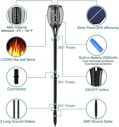 Solar Torch Light Upgraded-42.9 inches Flickering Flames