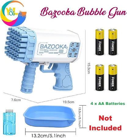 36 Holes Bazooka Bubble Gun for Age 3+ Girls Boys & Adults