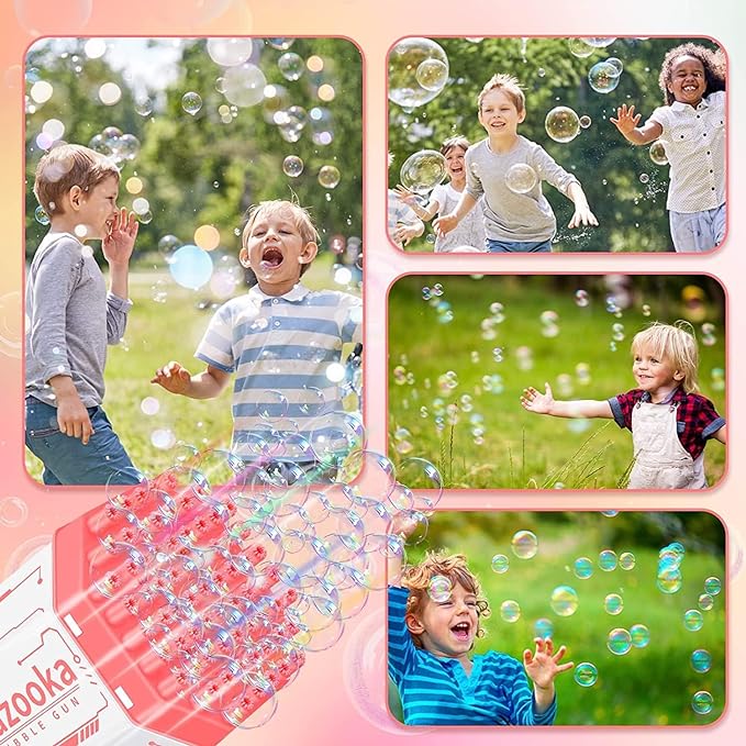 36 Holes Bazooka Bubble Gun for Age 3+ Girls Boys & Adults